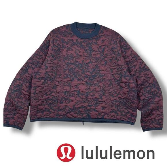 Lululemon Jacquard Multi-Texture Crew Neck Sweater size 12 heathered Vapor HVPR - Picture 1 of 9